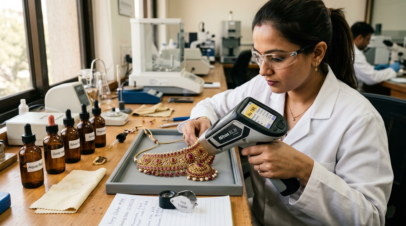 The ₹499 "1-Gram Gold Plated" Temple Jewelry Illusion: Why Fake Kemp Stones and Toxic Nickel Alloy Turn Your Neck Green in 4 Hours
