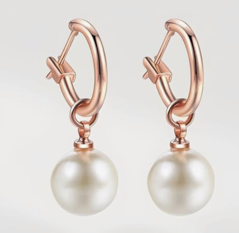 Nilu's Collection Copper Round Imitation Drop Dangle Earrings for Girls and Women